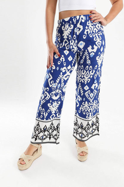 Tribal Pattern Wide Leg Pants - Carina - ÙƒØ§Ø±ÙŠÙ†Ø§