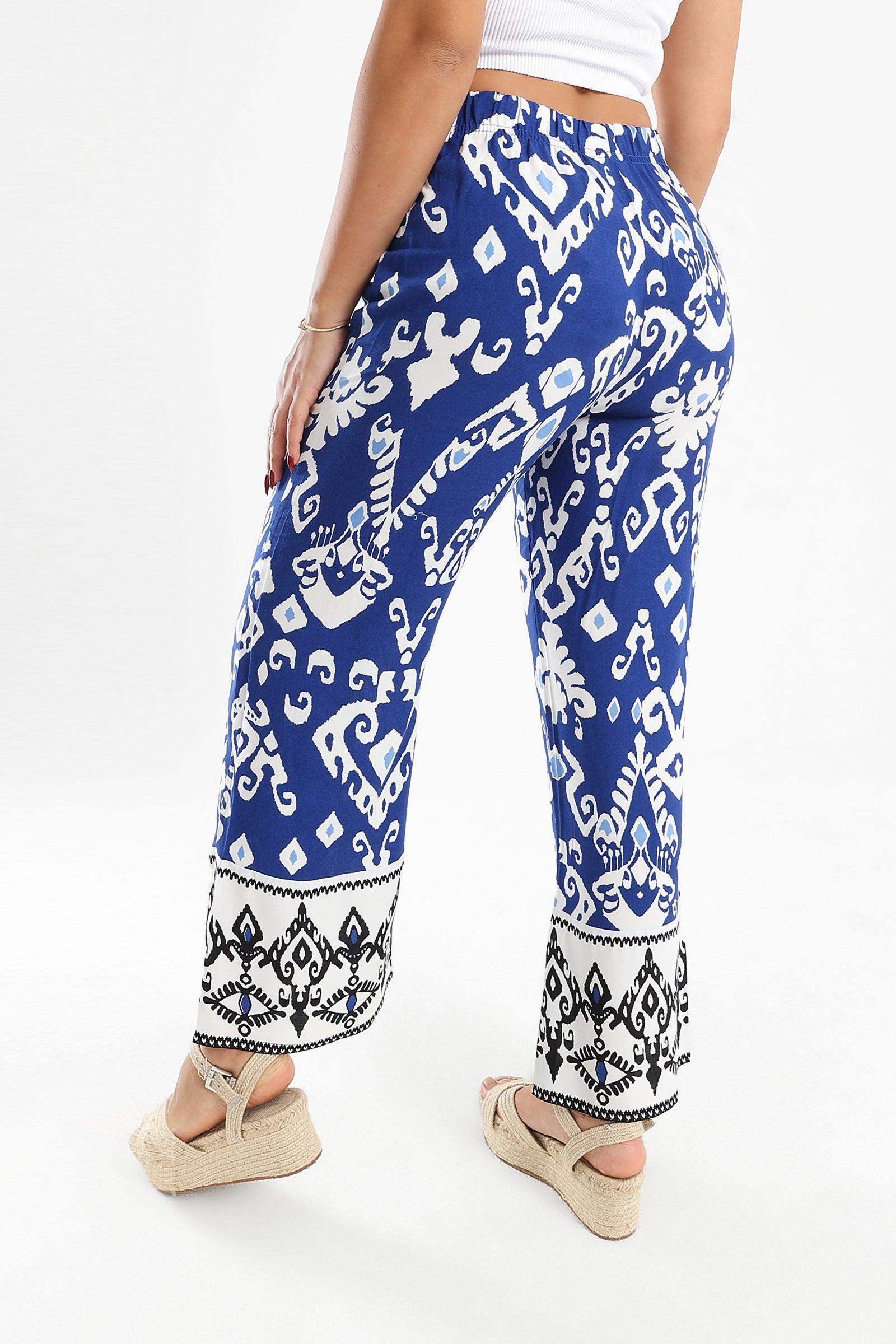 Tribal Pattern Wide Leg Pants - Carina - ÙƒØ§Ø±ÙŠÙ†Ø§