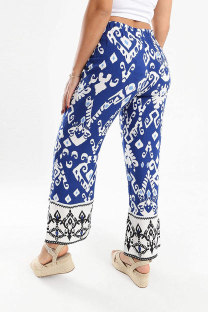 Tribal Pattern Wide Leg Pants - Carina - ÙƒØ§Ø±ÙŠÙ†Ø§