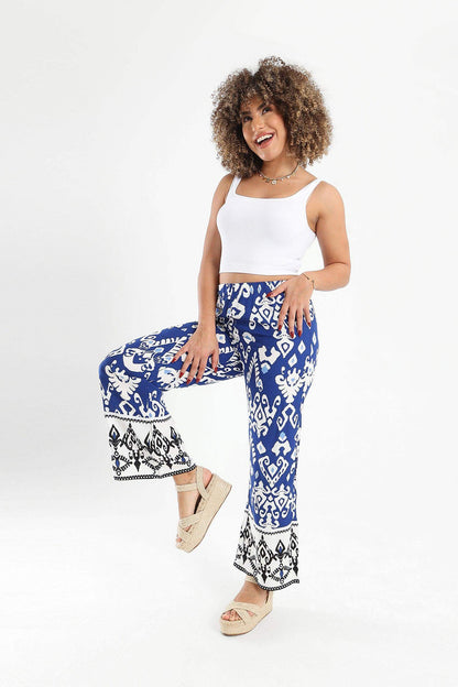 Tribal Pattern Wide Leg Pants - Carina - ÙƒØ§Ø±ÙŠÙ†Ø§