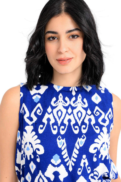 Tribe Pattern Sleeveless Blouse - Carina - ÙƒØ§Ø±ÙŠÙ†Ø§