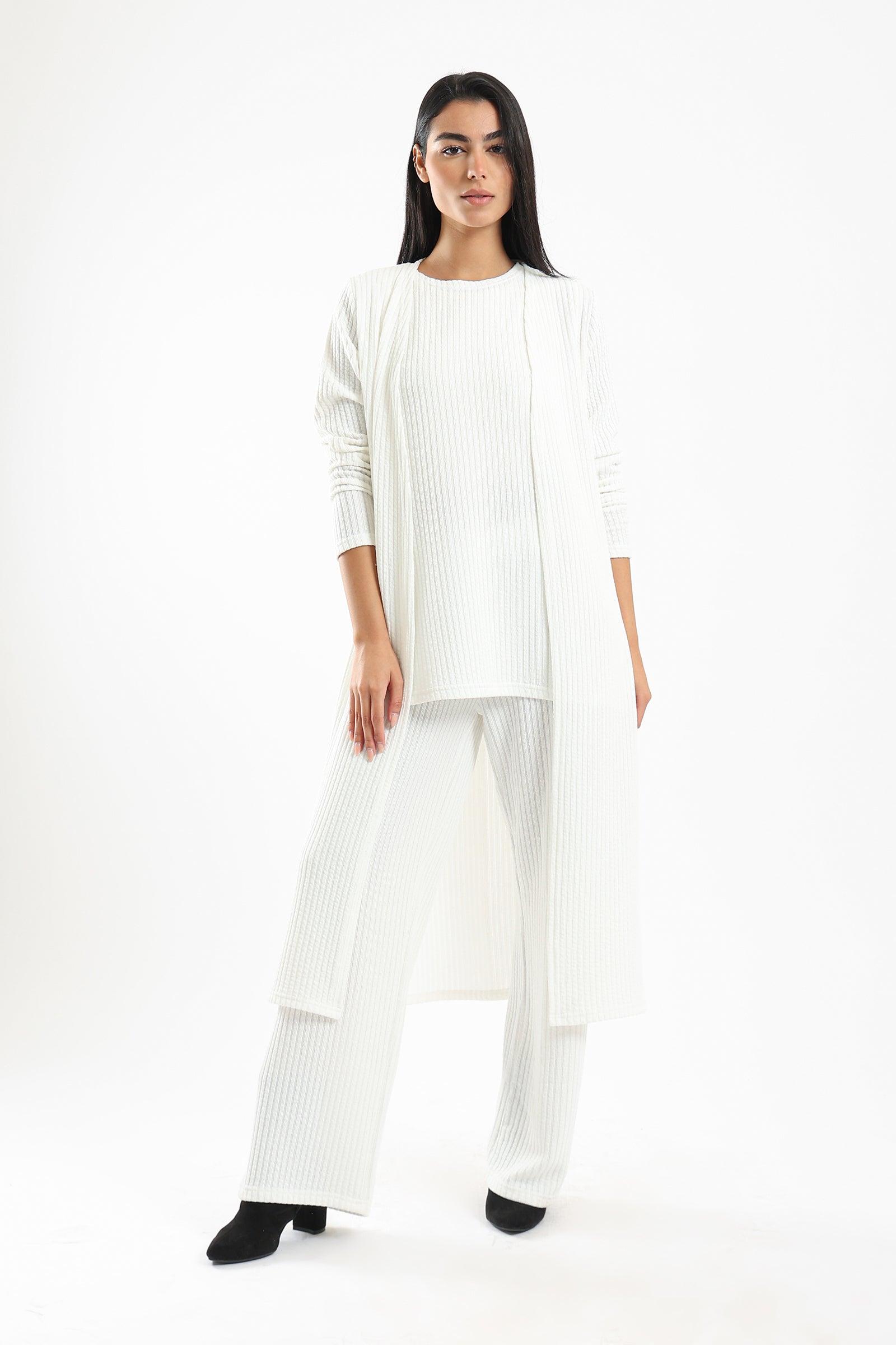 Tricot Ribbed Lounge Cardigan - Clue Wear