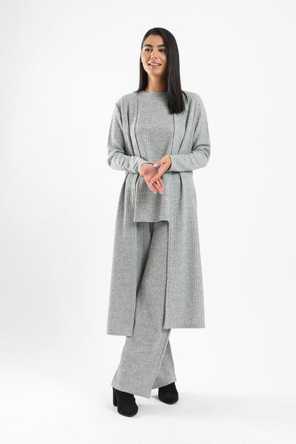 Tricot Ribbed Lounge Cardigan - Clue Wear