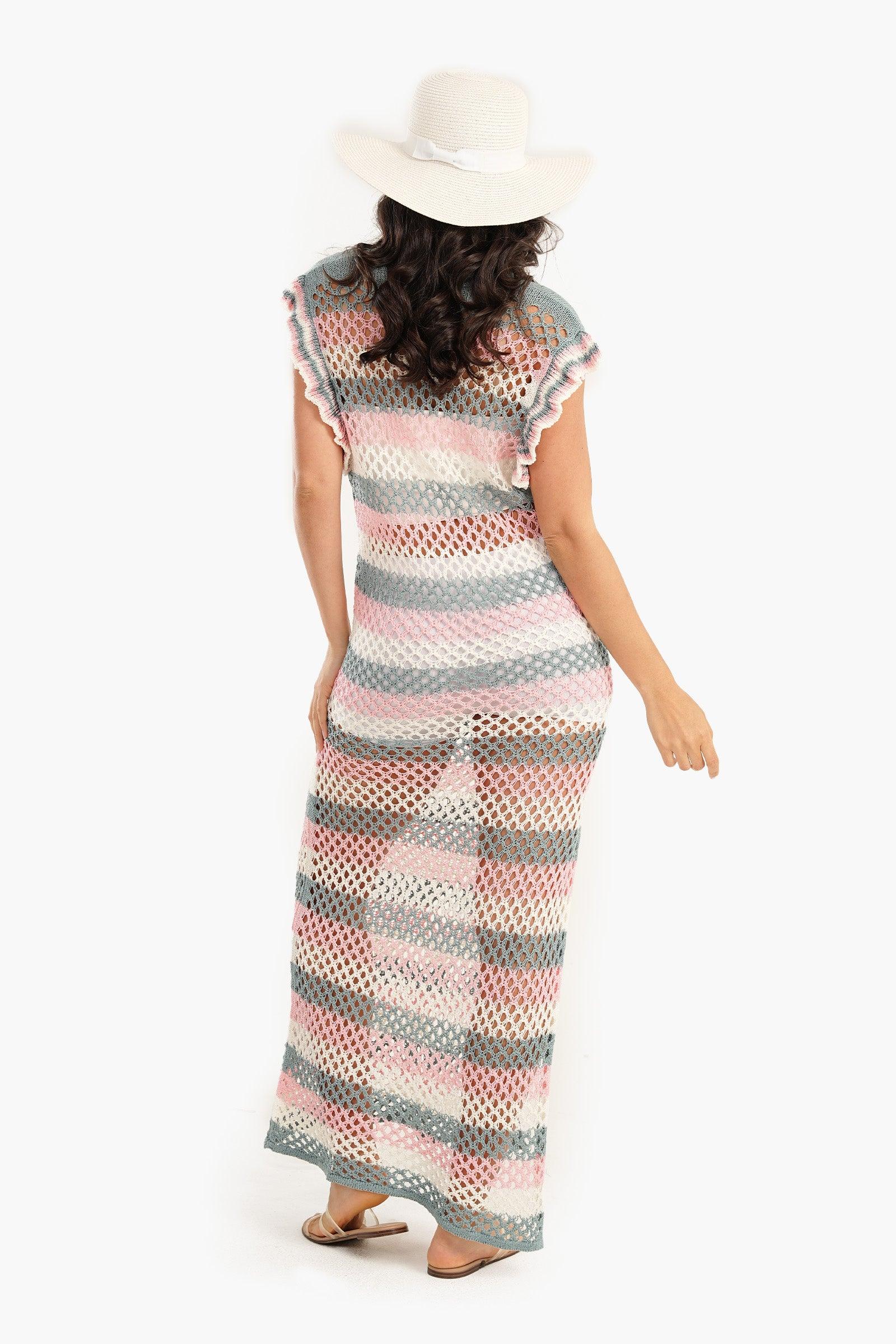 Tritone Fishnet Beach Dress - Carina - ÙƒØ§Ø±ÙŠÙ†Ø§