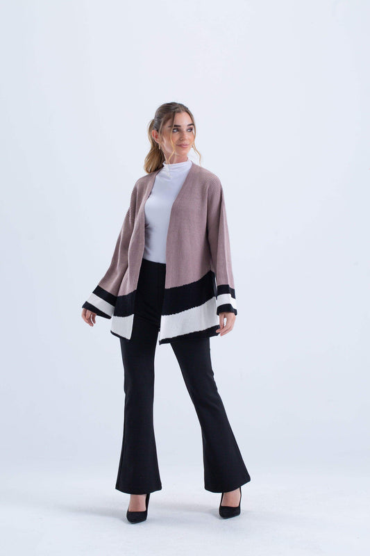 Tritone Knitted Cardigan - Carina - ÙƒØ§Ø±ÙŠÙ†Ø§