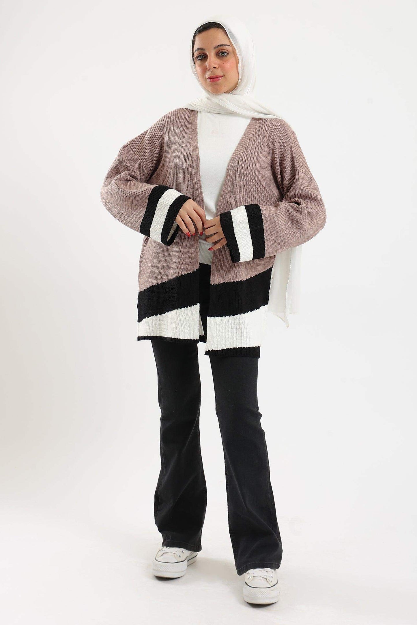 Tritone Knitted Cardigan - Carina - ÙƒØ§Ø±ÙŠÙ†Ø§