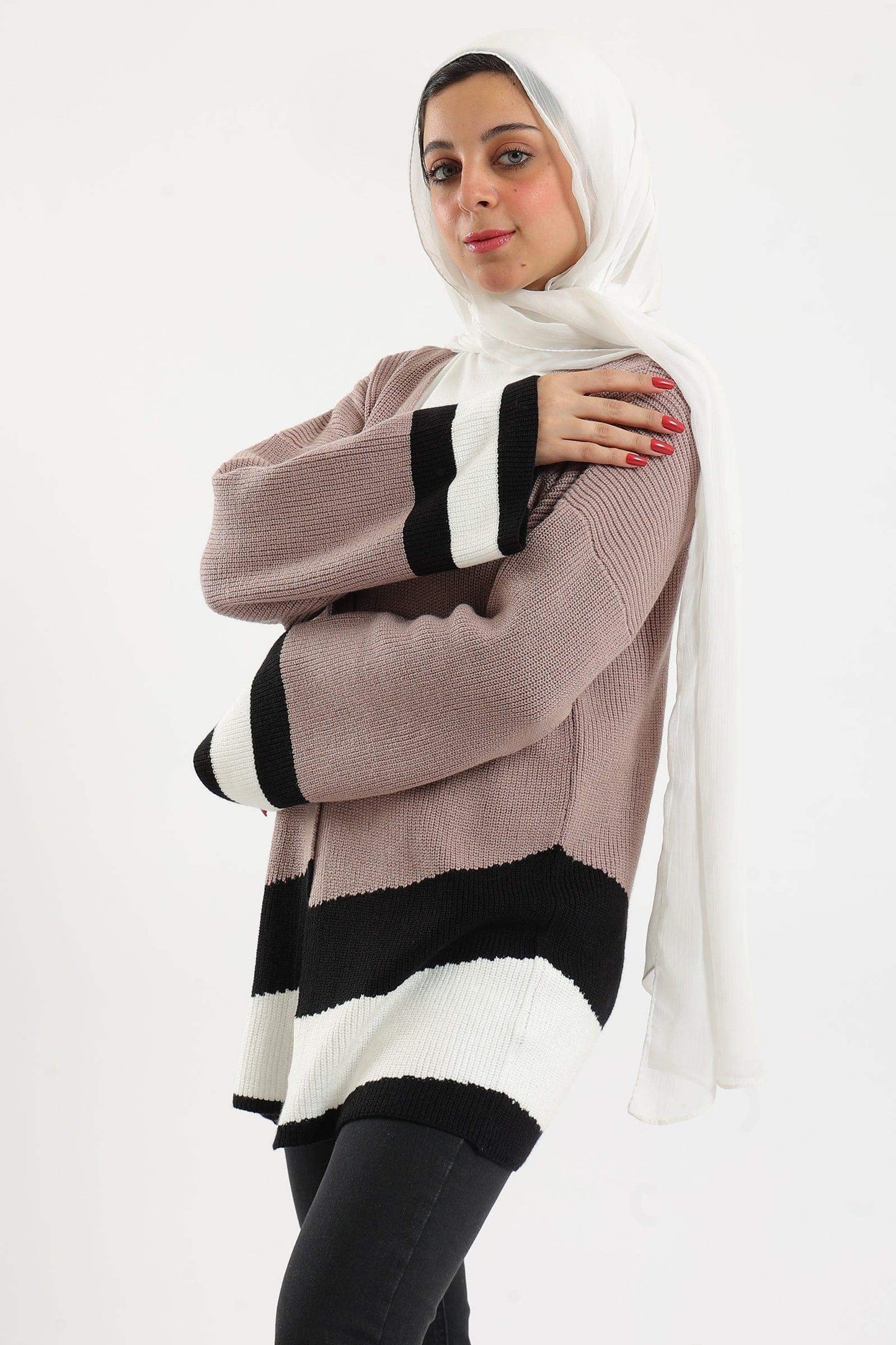 Tritone Knitted Cardigan - Carina - ÙƒØ§Ø±ÙŠÙ†Ø§