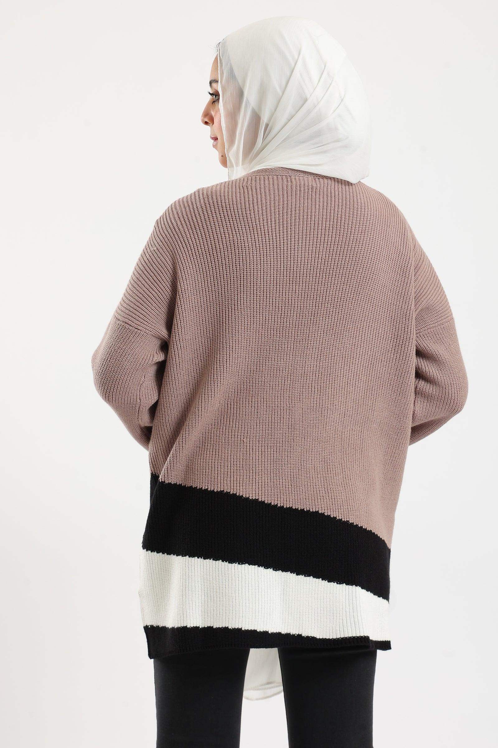 Tritone Knitted Cardigan - Carina - ÙƒØ§Ø±ÙŠÙ†Ø§