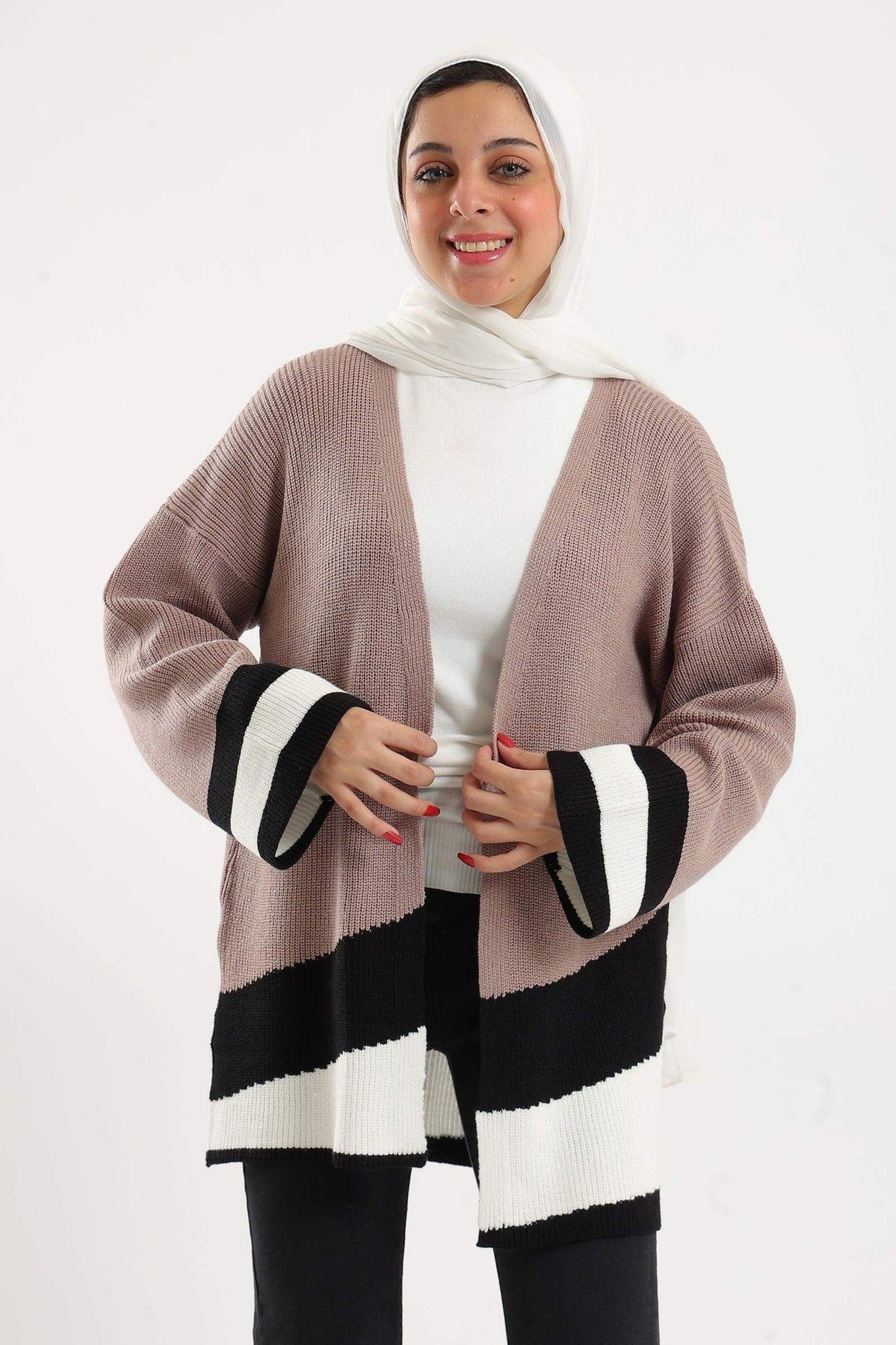 Tritone Knitted Cardigan - Carina - ÙƒØ§Ø±ÙŠÙ†Ø§