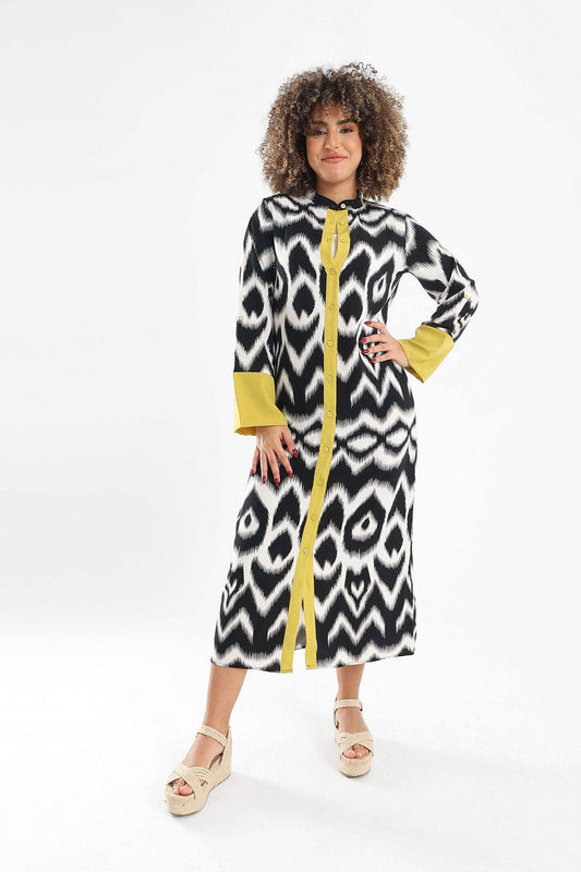 Tritone Printed Shirt Dress - Carina - ÙƒØ§Ø±ÙŠÙ†Ø§