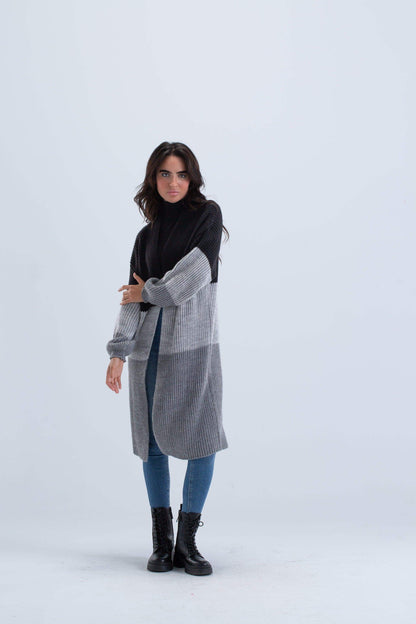 Tritone Ribbed Cardigan - Carina - ÙƒØ§Ø±ÙŠÙ†Ø§