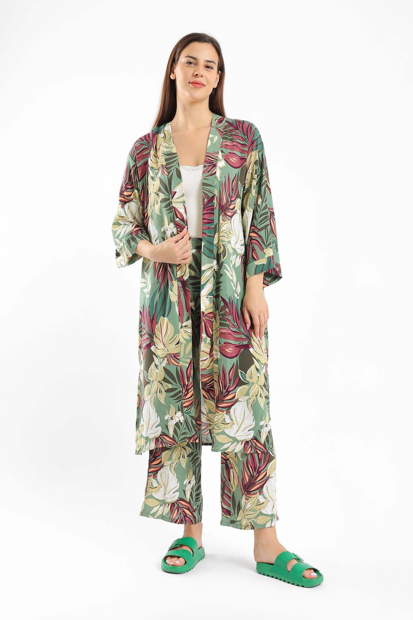 Tropical Print Pyjama Kimono - Carina - ÙƒØ§Ø±ÙŠÙ†Ø§