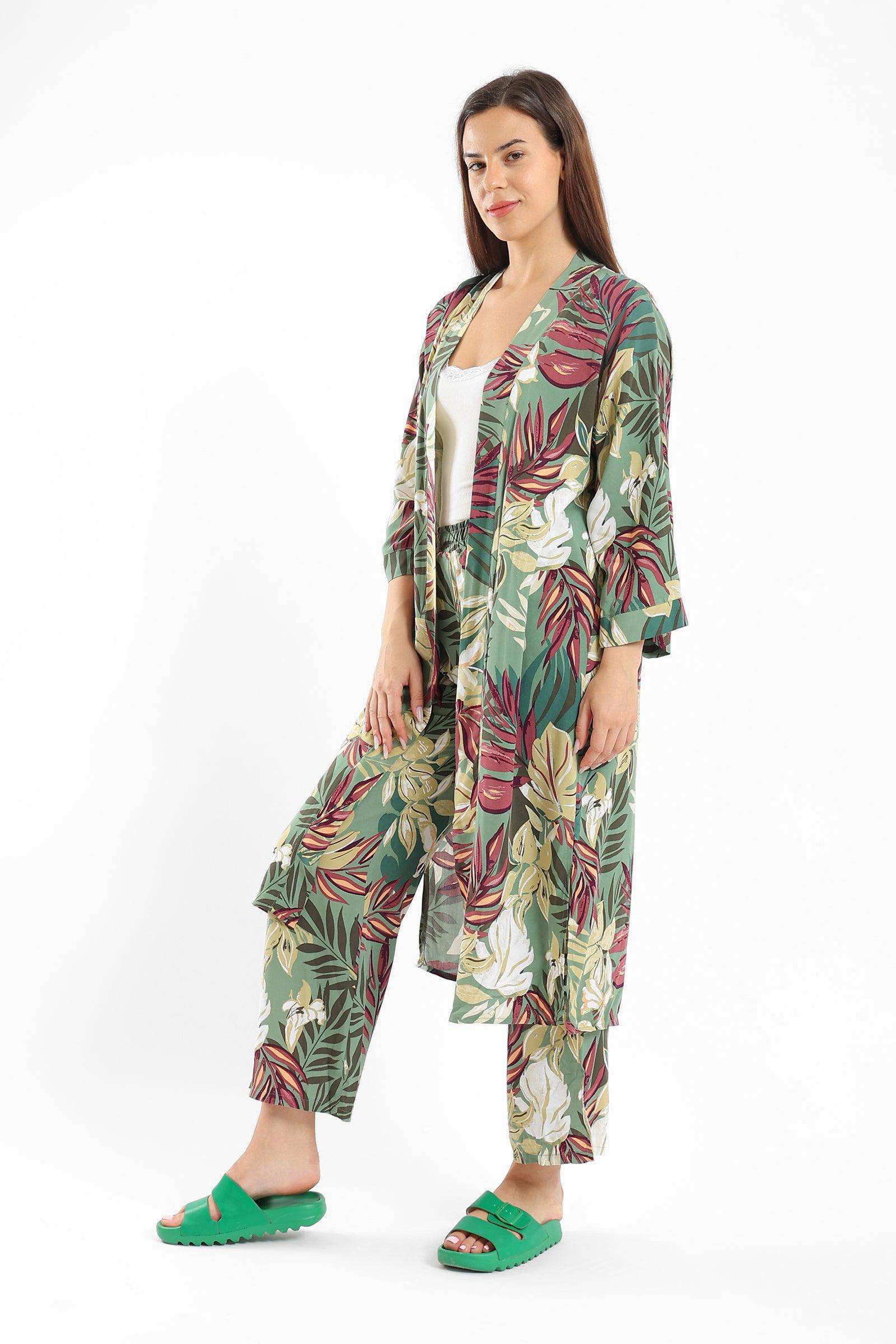 Tropical Print Pyjama Kimono - Carina - ÙƒØ§Ø±ÙŠÙ†Ø§