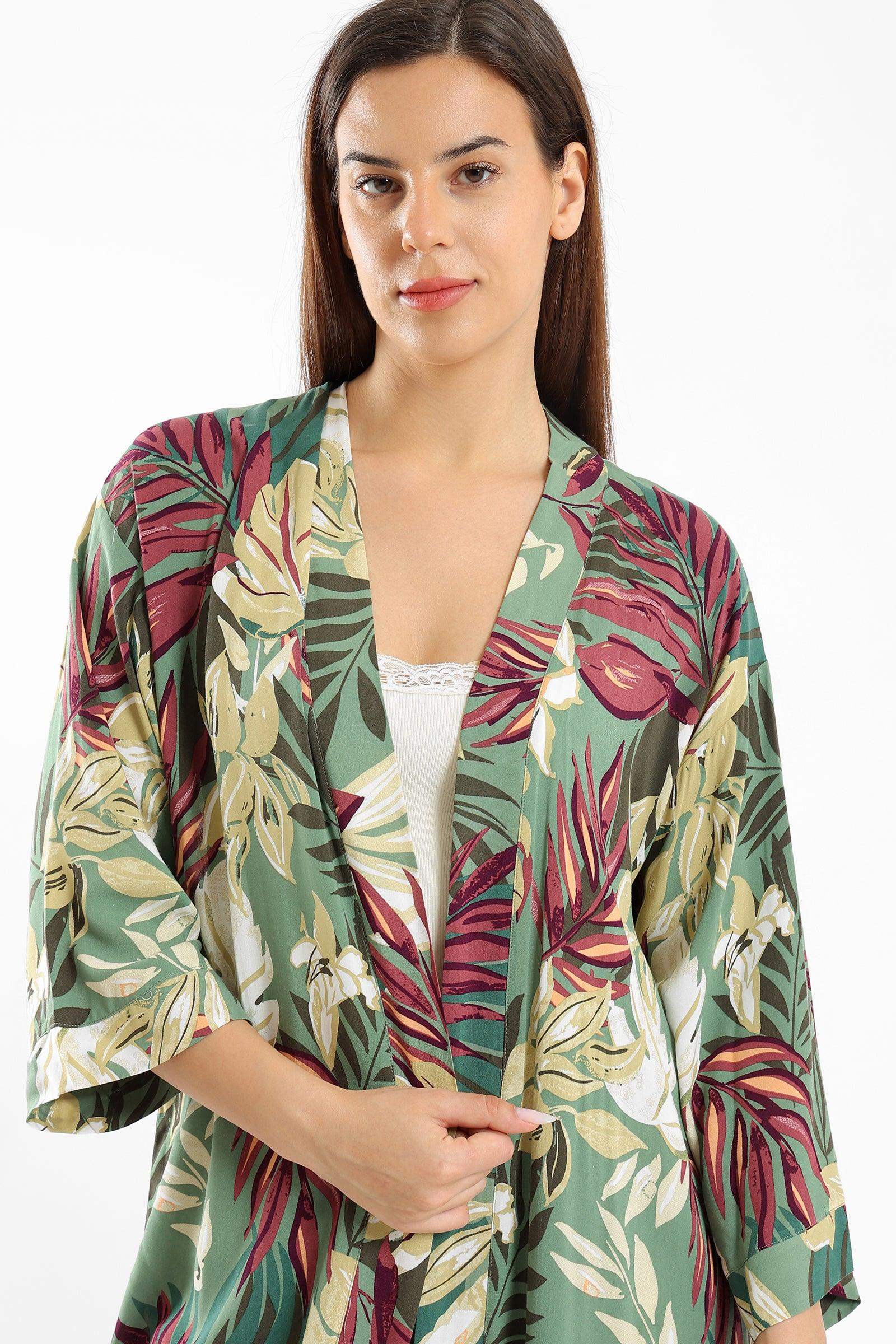 Tropical Print Pyjama Kimono - Carina - ÙƒØ§Ø±ÙŠÙ†Ø§