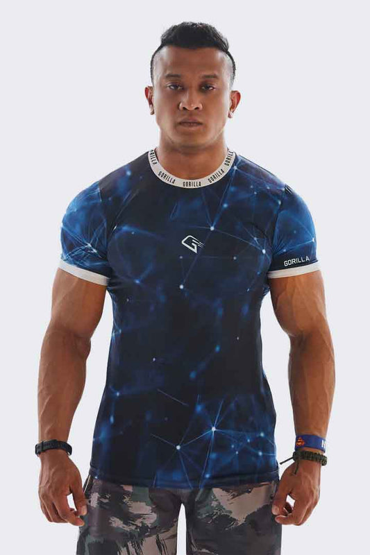 Blue Cosmics Compression T-Shirt