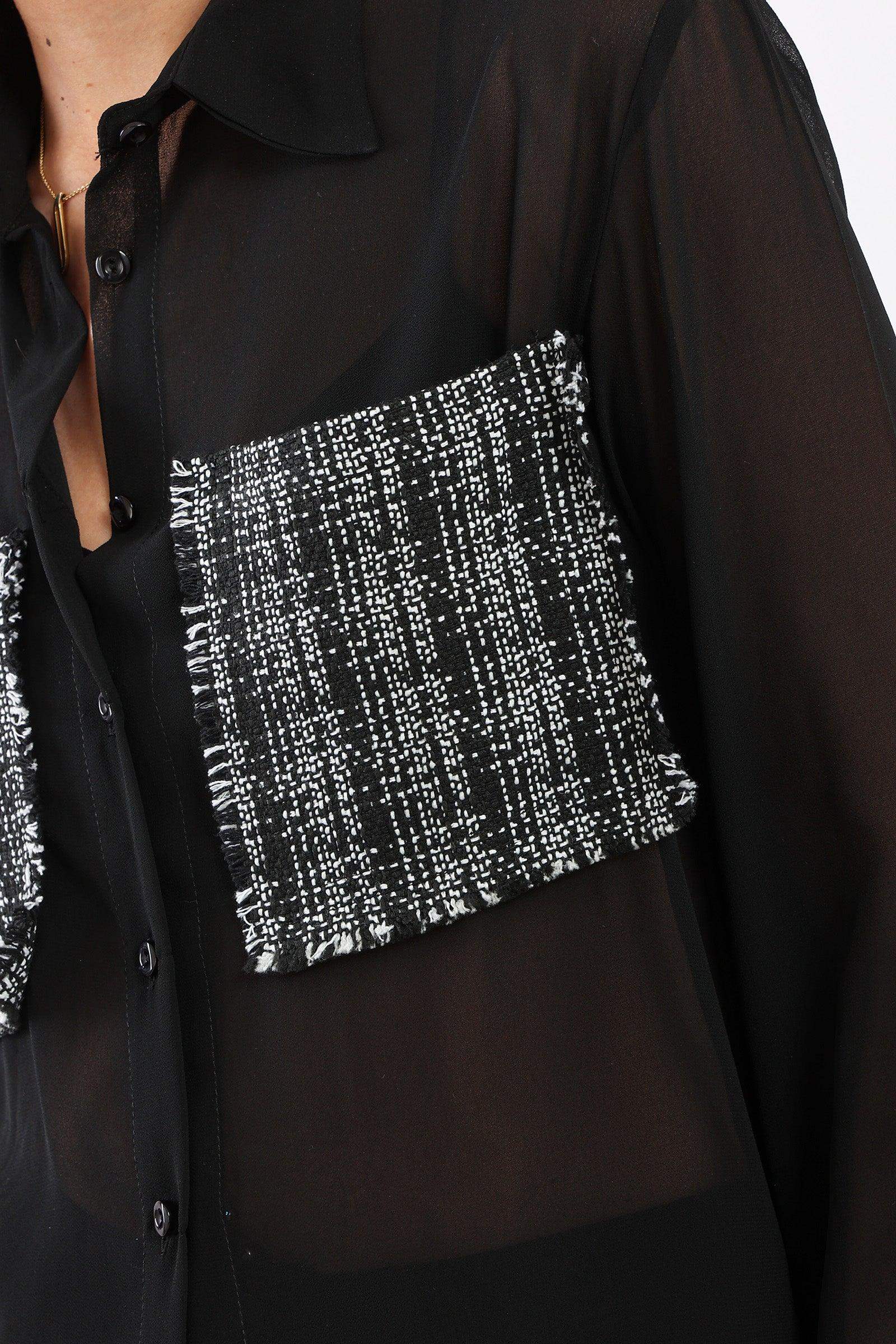 Tweed Pocket Sheer Shirt - Carina - ÙƒØ§Ø±ÙŠÙ†Ø§