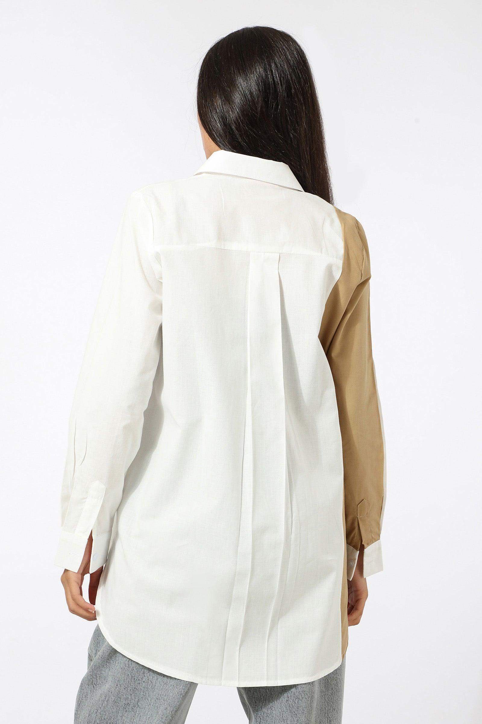 Two Tone Cotton Shirt - Carina - ÙƒØ§Ø±ÙŠÙ†Ø§