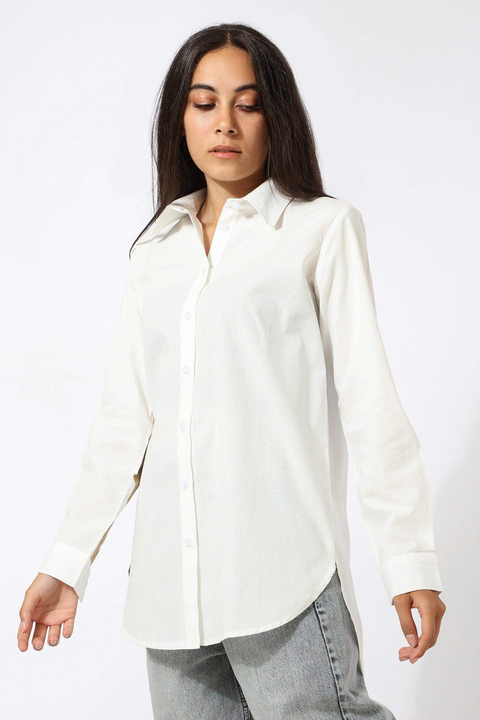 Two Tone Cotton Shirt - Carina - ÙƒØ§Ø±ÙŠÙ†Ø§