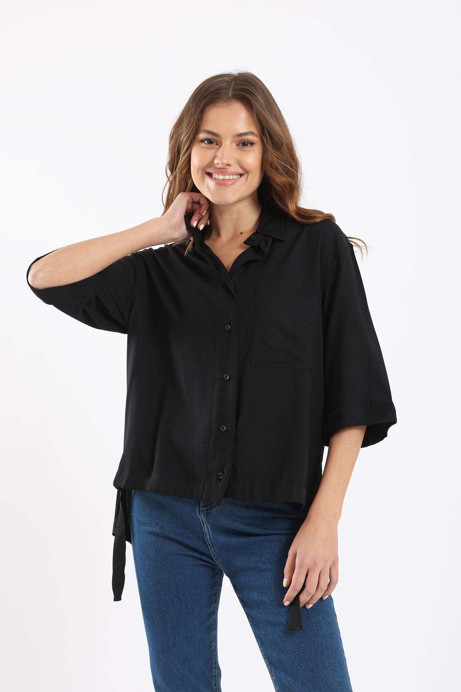 Untied Side Ribbon Shirt - Carina - ÙƒØ§Ø±ÙŠÙ†Ø§