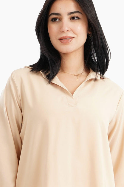 V-Neck Collared Blouse - Carina - ÙƒØ§Ø±ÙŠÙ†Ø§