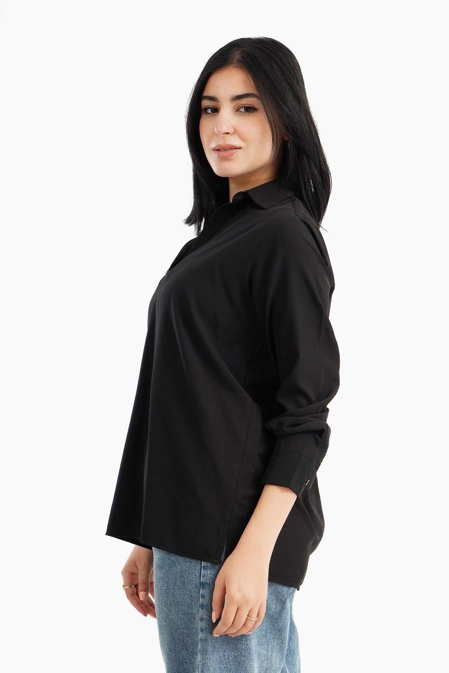 V-Neck Collared Blouse - Carina - ÙƒØ§Ø±ÙŠÙ†Ø§