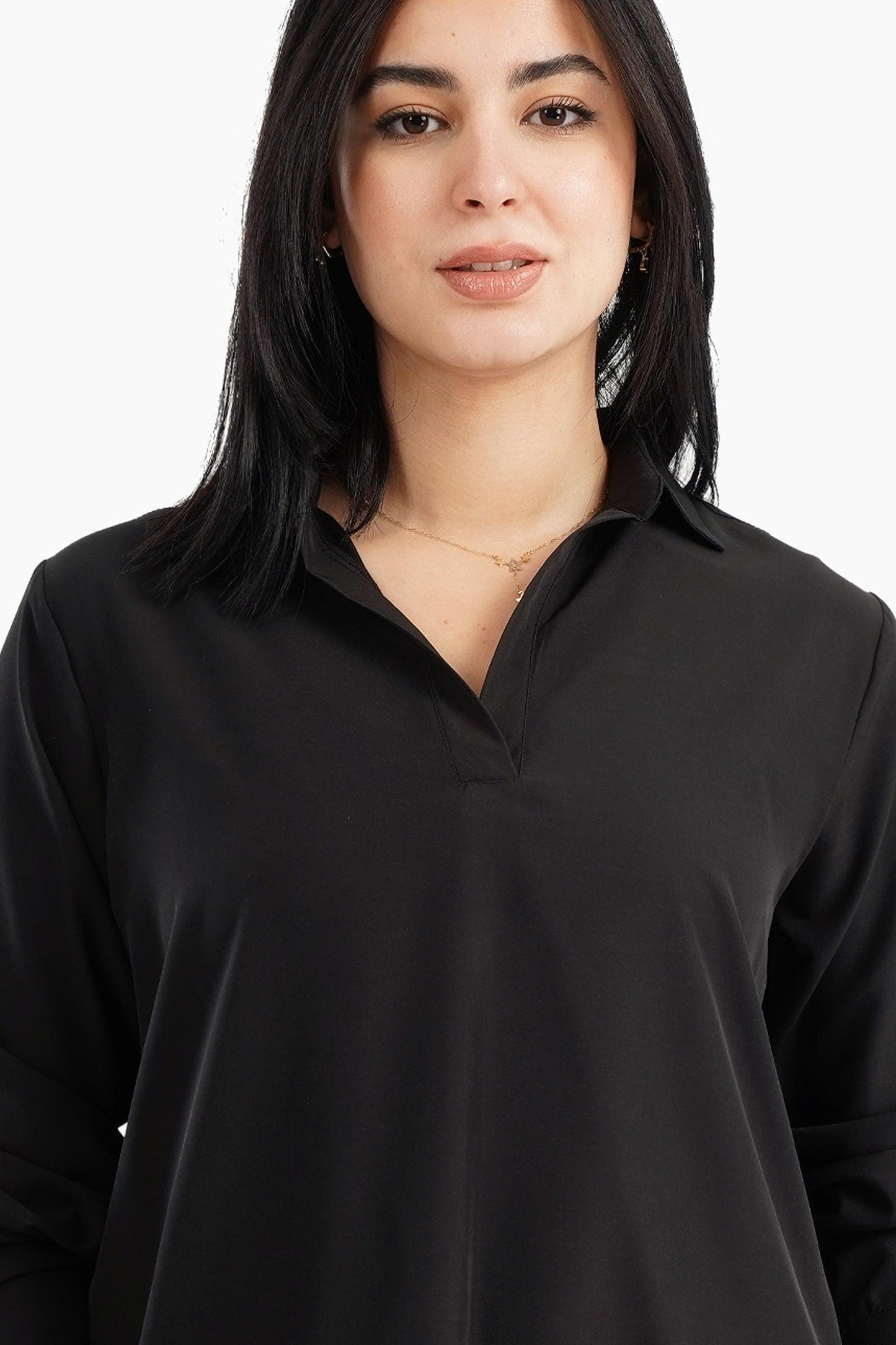 V-Neck Collared Blouse - Carina - ÙƒØ§Ø±ÙŠÙ†Ø§