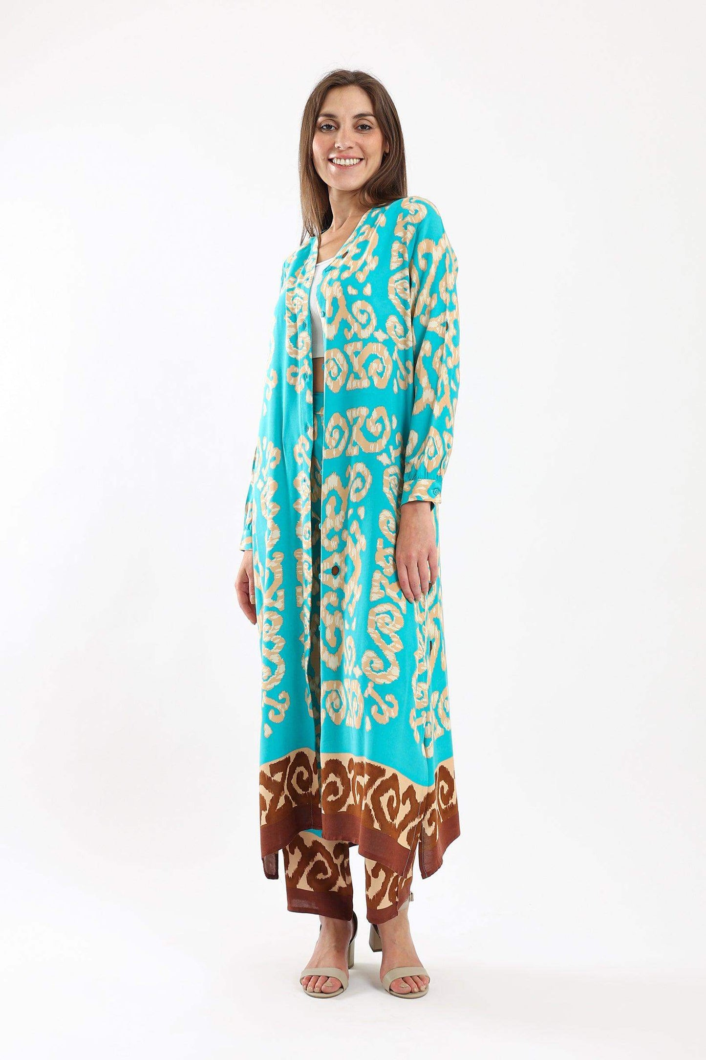 V-Neck Printed Kimono - Carina - ÙƒØ§Ø±ÙŠÙ†Ø§