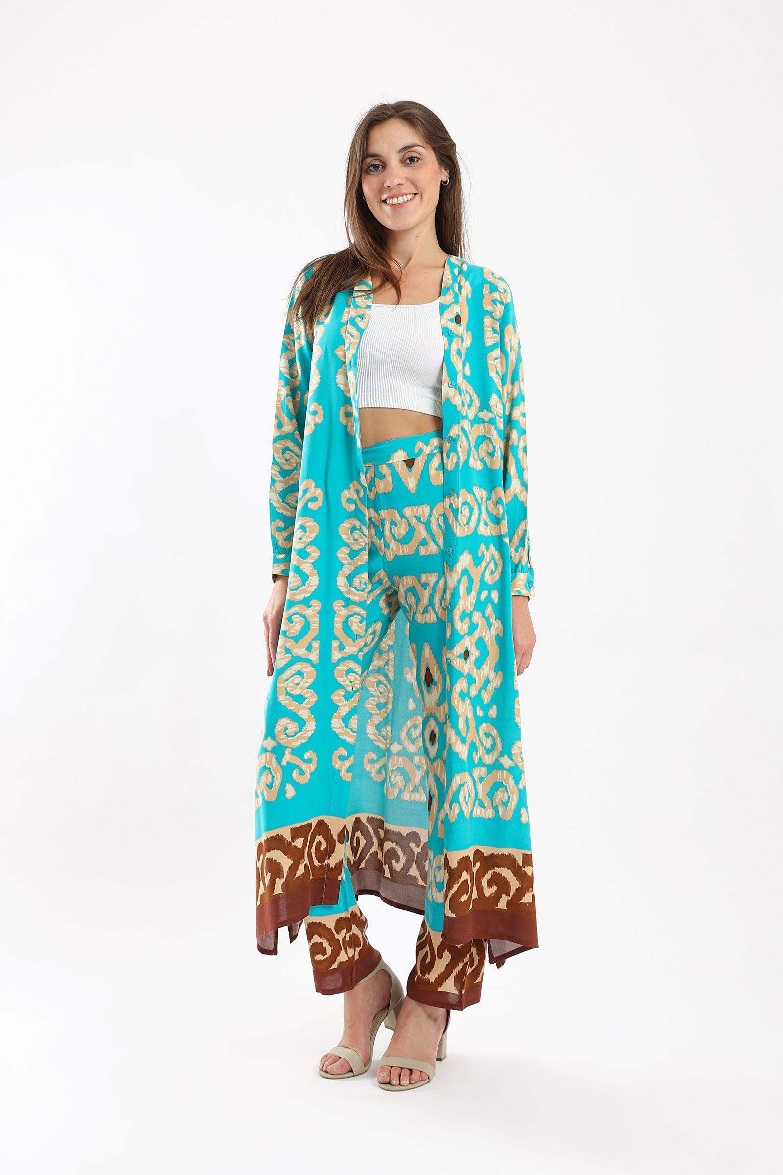 V-Neck Printed Kimono - Carina - ÙƒØ§Ø±ÙŠÙ†Ø§