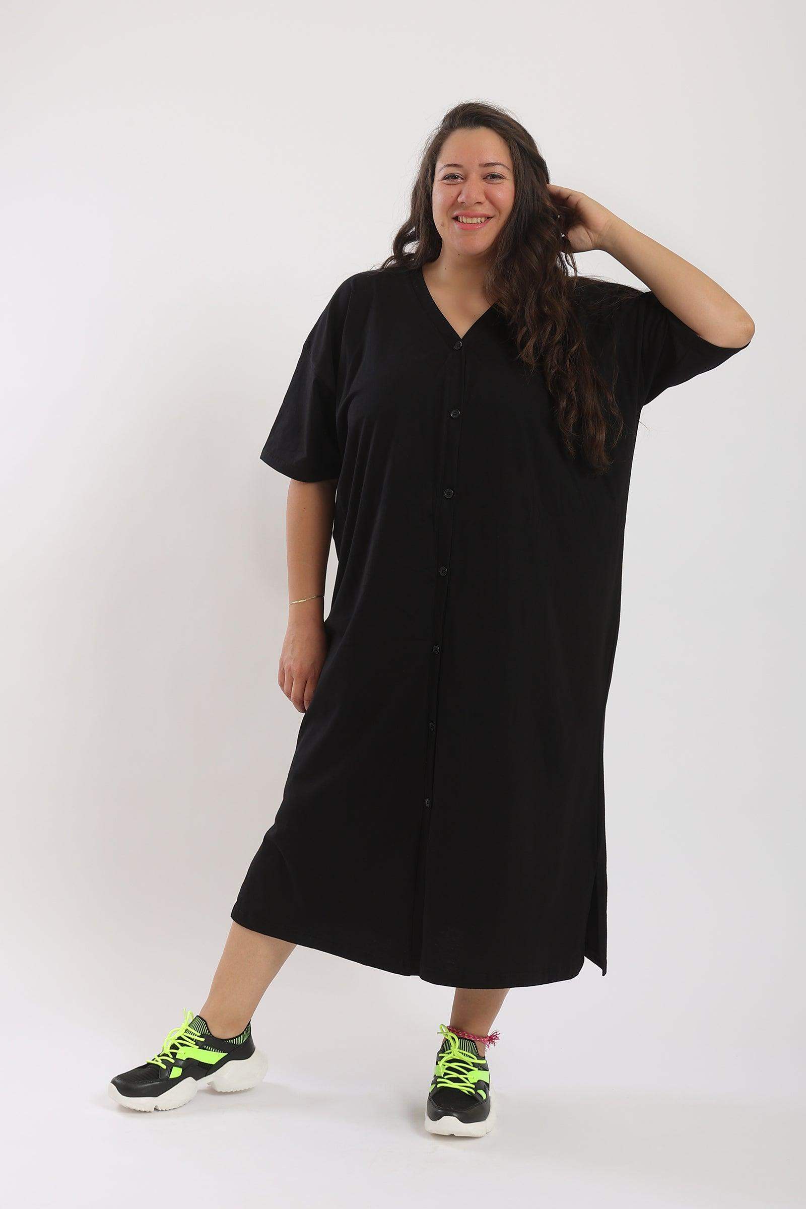 V-Neck Shirt Dress - Carina - ÙƒØ§Ø±ÙŠÙ†Ø§