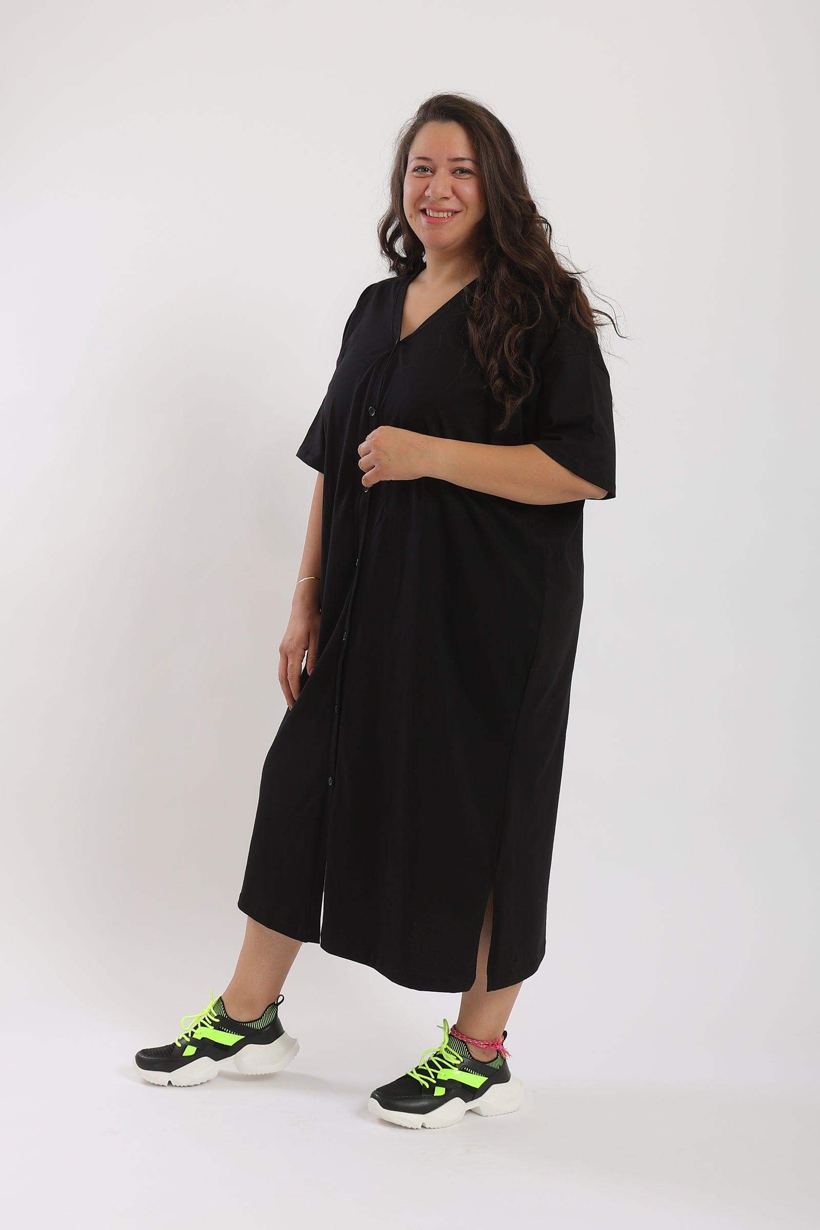V-Neck Shirt Dress - Carina - ÙƒØ§Ø±ÙŠÙ†Ø§
