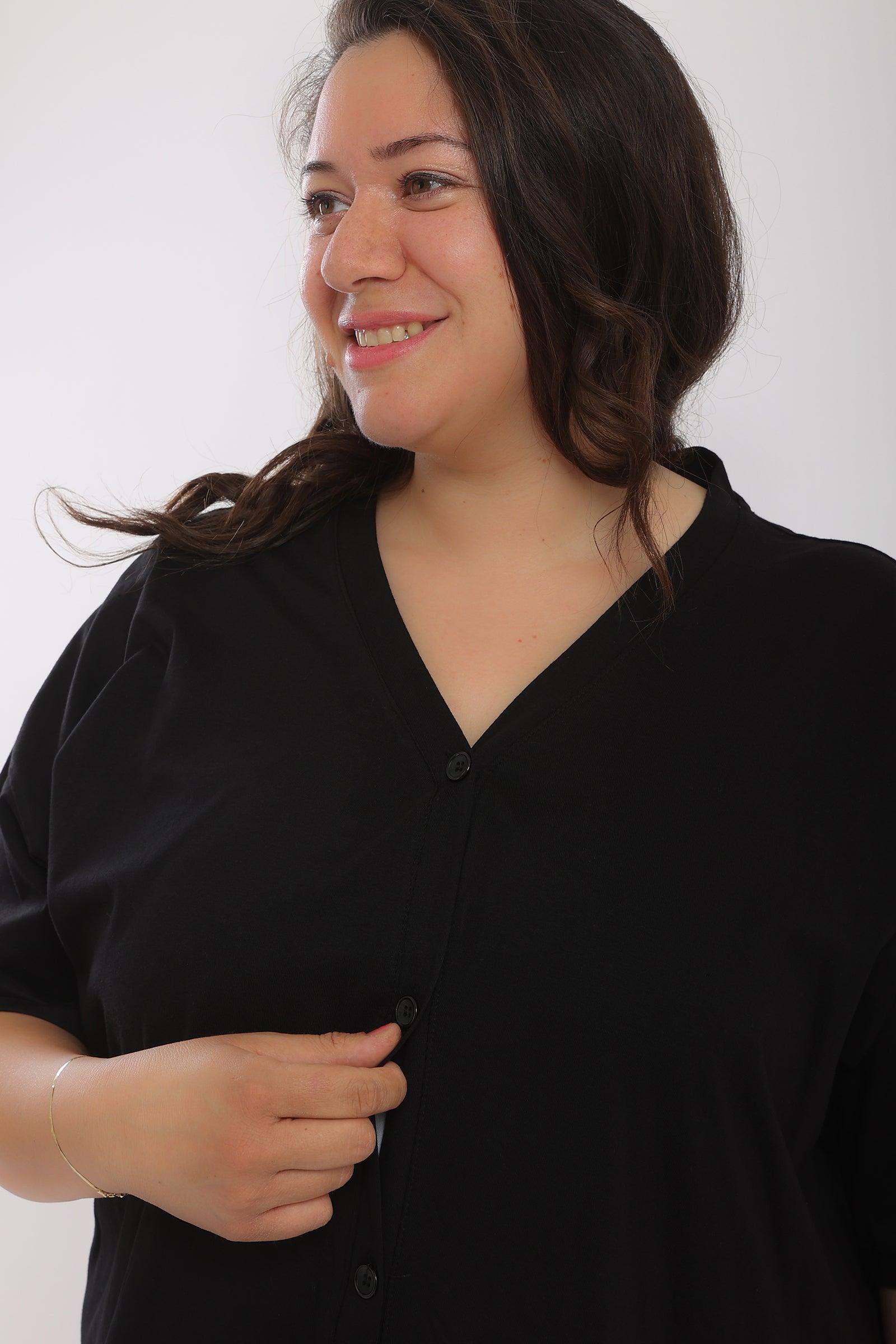 V-Neck Shirt Dress - Carina - ÙƒØ§Ø±ÙŠÙ†Ø§