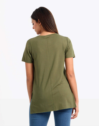 V-neck Short Sleeve T-shirt - Carina - ÙƒØ§Ø±ÙŠÙ†Ø§