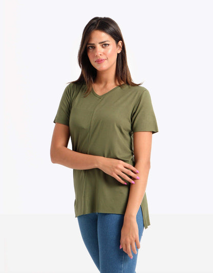 V-neck Short Sleeve T-shirt - Carina - ÙƒØ§Ø±ÙŠÙ†Ø§