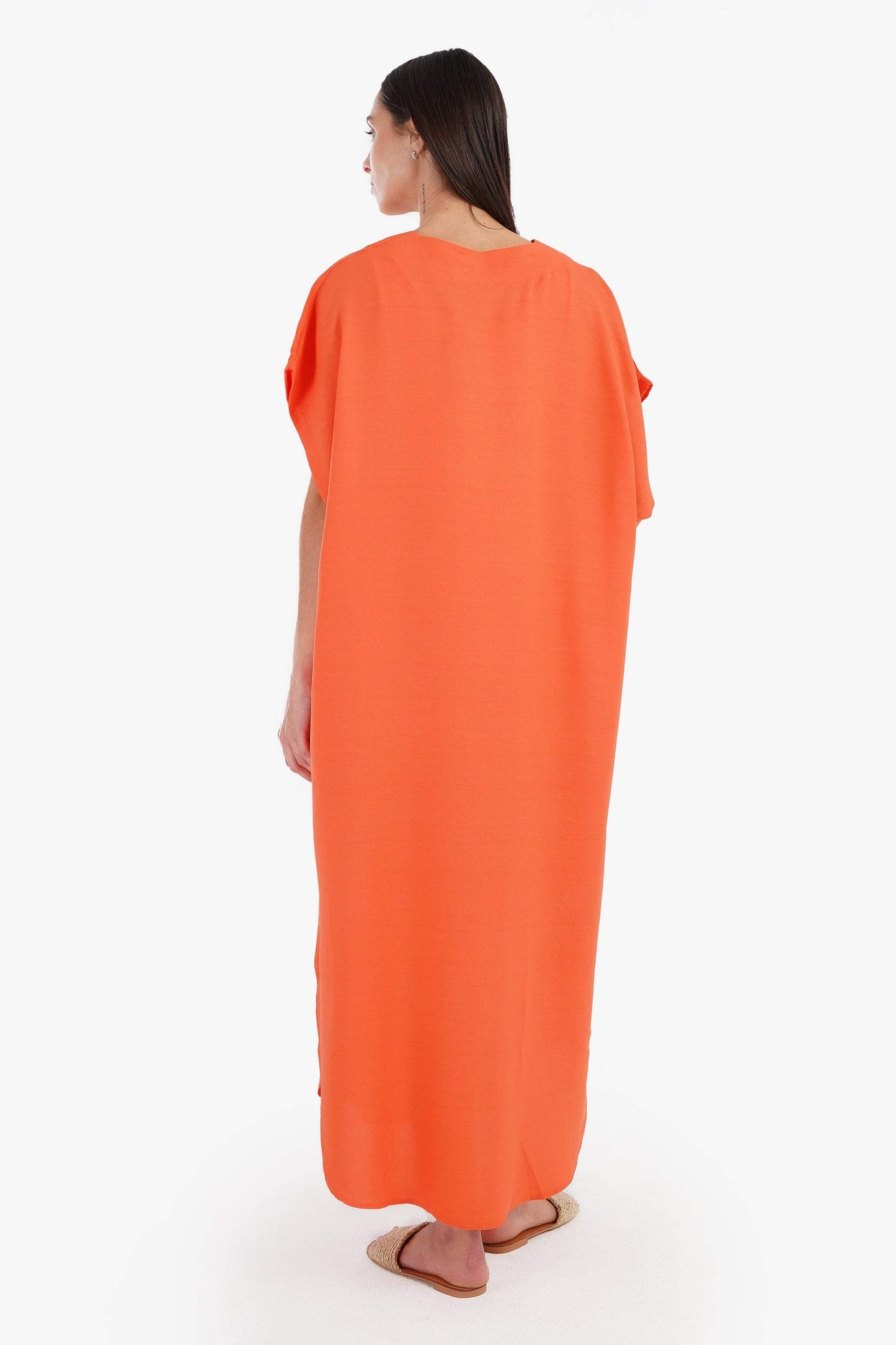 V-Neck Solid Dress - Carina - ÙƒØ§Ø±ÙŠÙ†Ø§