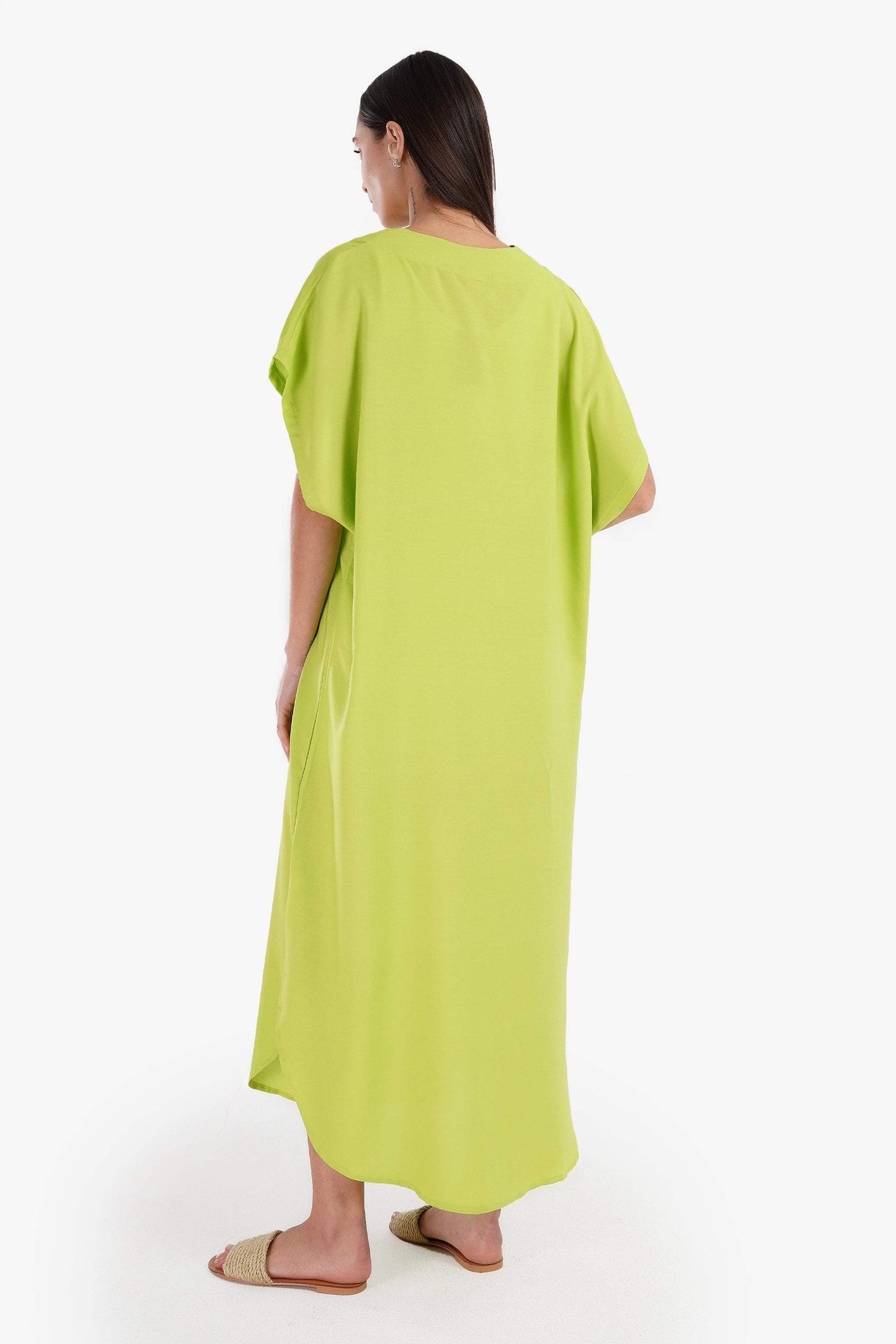 V-Neck Solid Dress - Carina - ÙƒØ§Ø±ÙŠÙ†Ø§