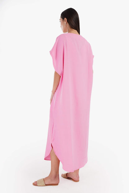 V-Neck Solid Dress - Carina - ÙƒØ§Ø±ÙŠÙ†Ø§