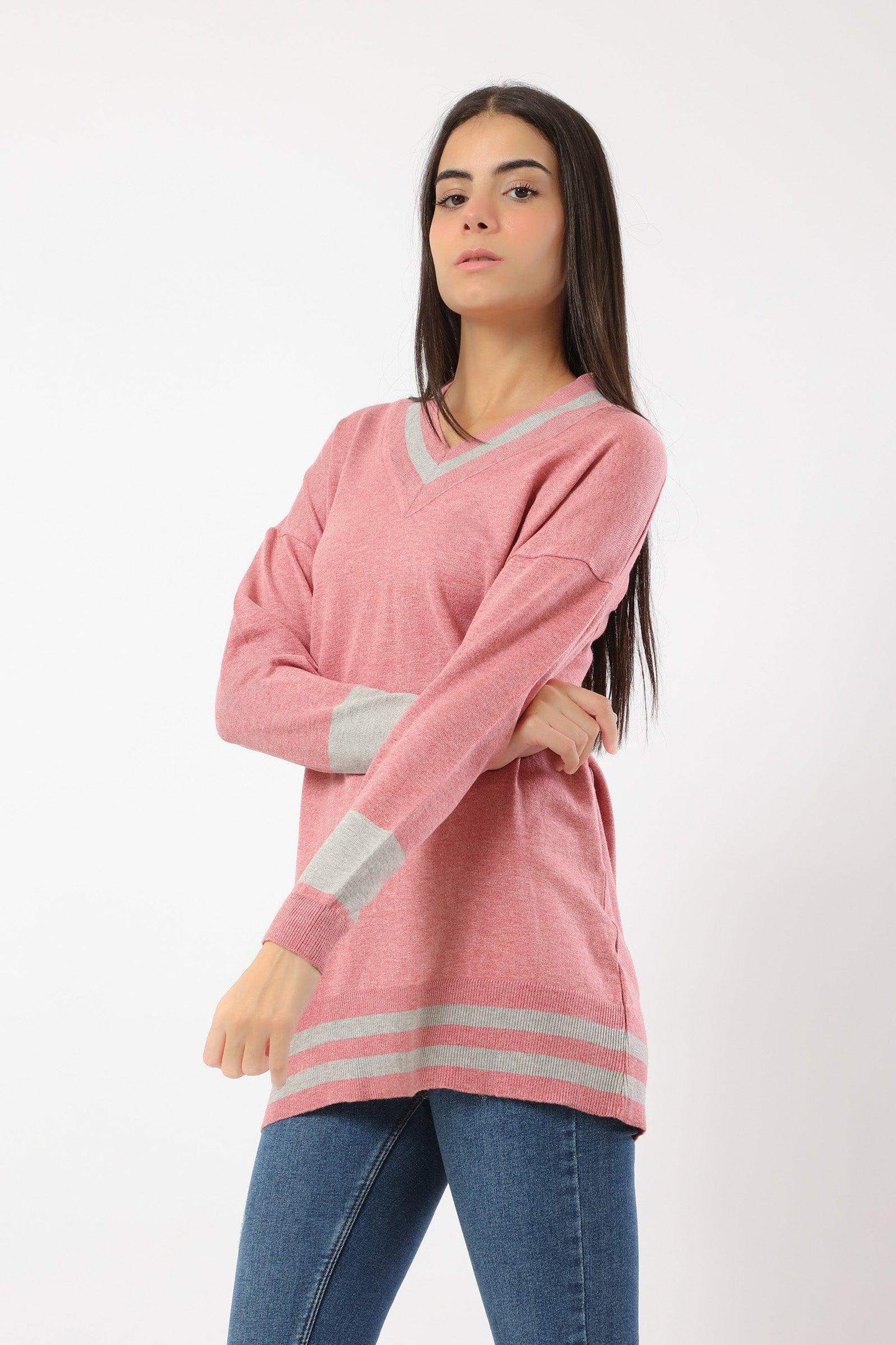 V-Neck Varsity Sweater - Carina - ÙƒØ§Ø±ÙŠÙ†Ø§