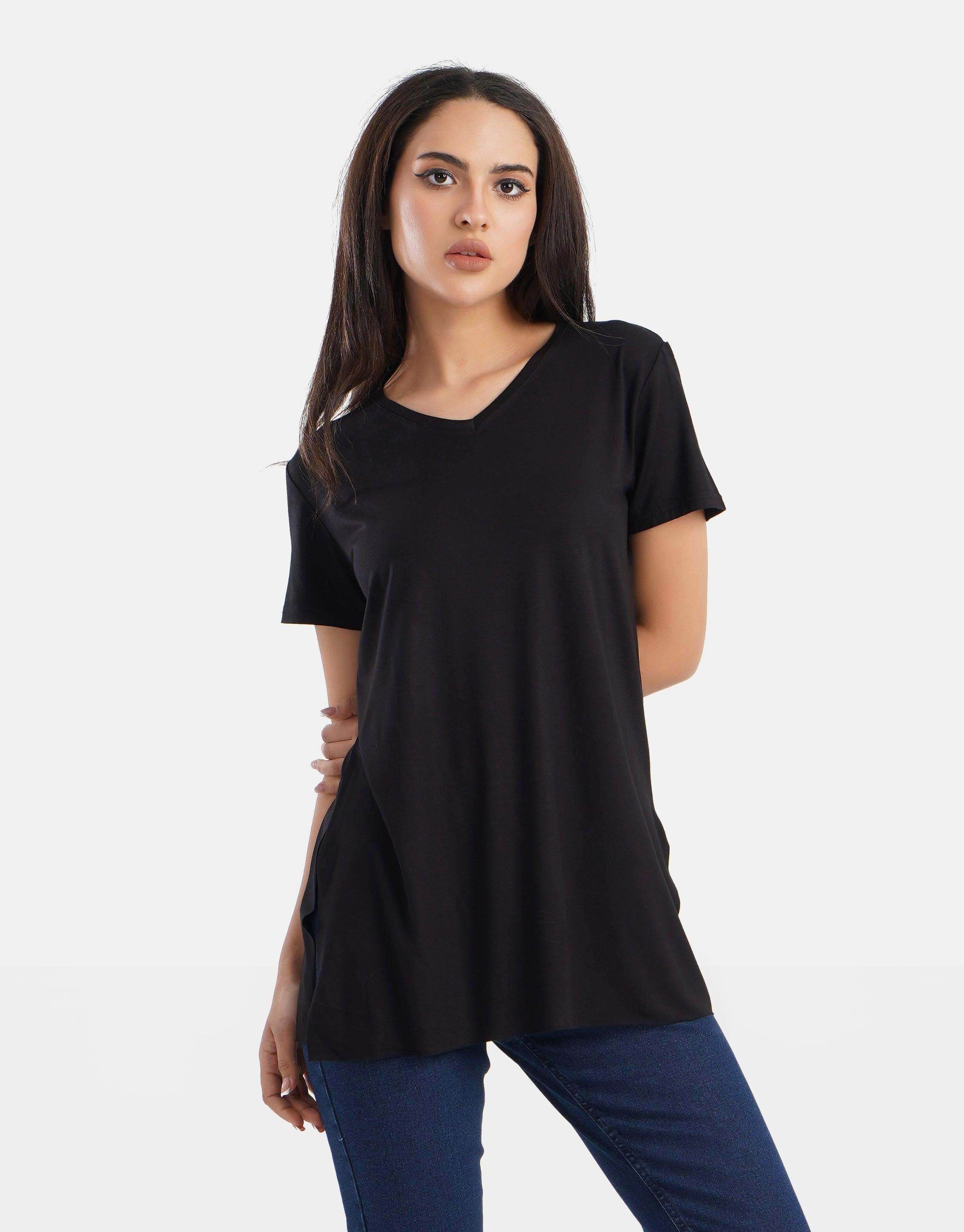 V-Neck Viscose T-Shirt - Carina - ÙƒØ§Ø±ÙŠÙ†Ø§
