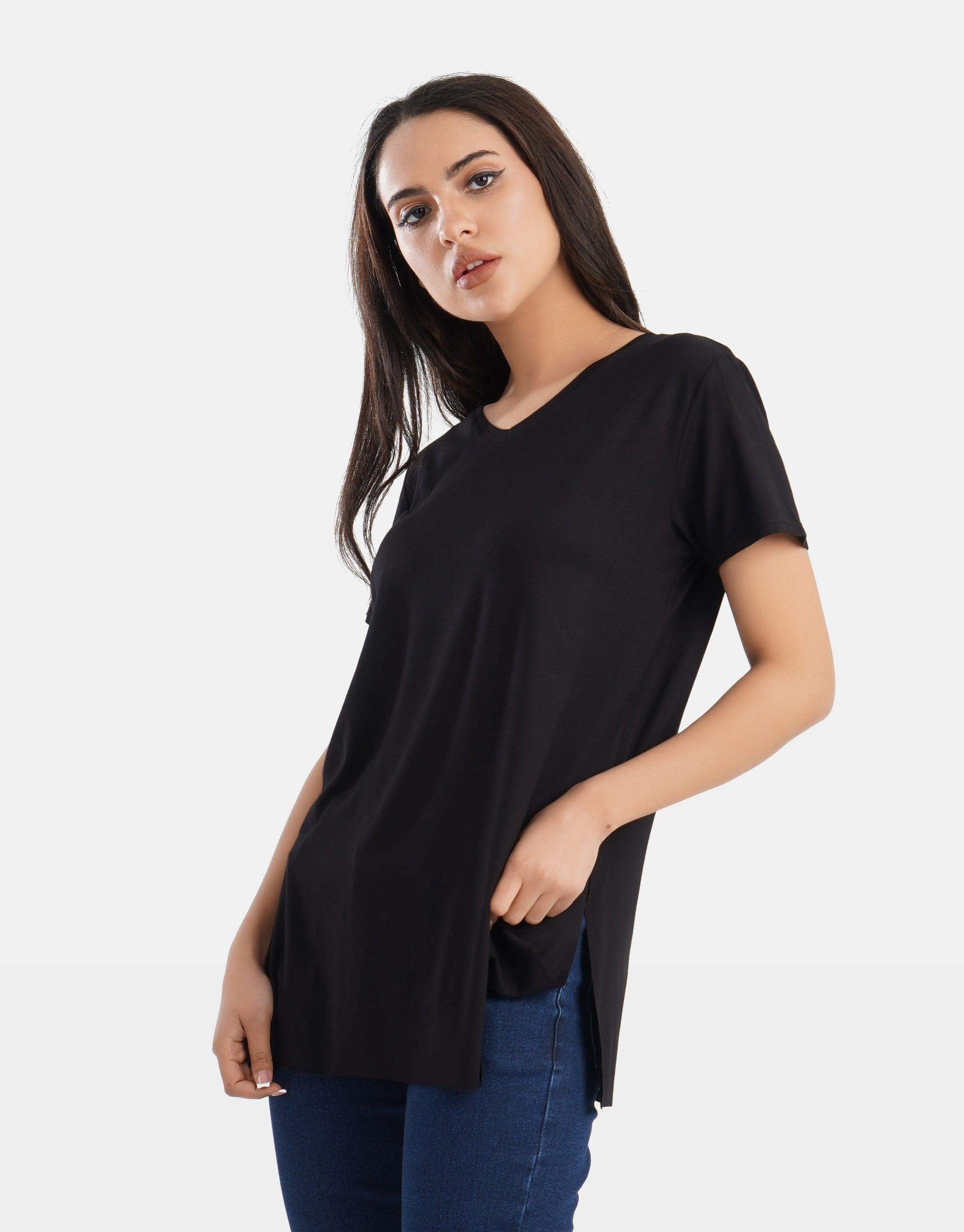 V-Neck Viscose T-Shirt - Carina - ÙƒØ§Ø±ÙŠÙ†Ø§