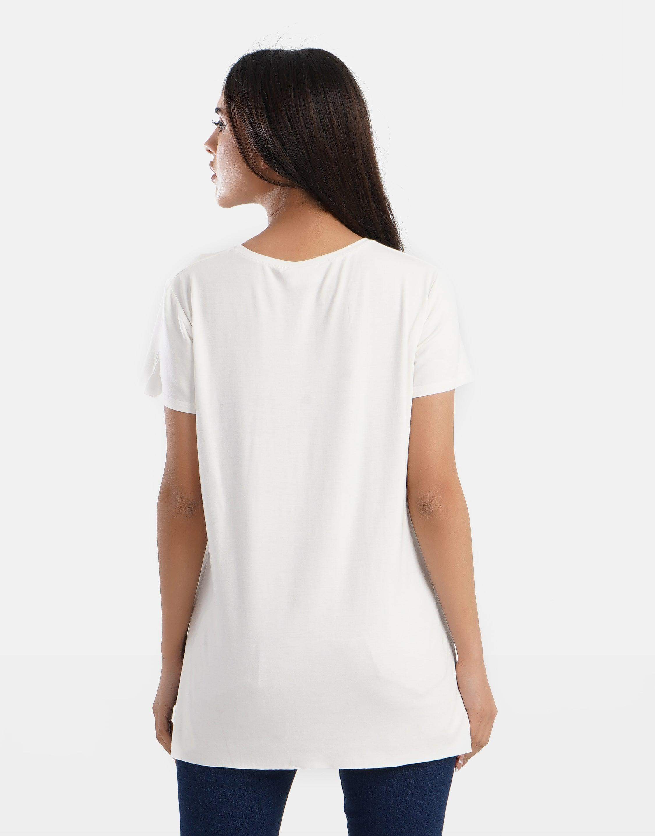 V-Neck Viscose T-Shirt - Carina - ÙƒØ§Ø±ÙŠÙ†Ø§