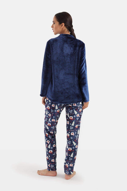 Velvet Long Sleeves Pyjama Set - Carina - ÙƒØ§Ø±ÙŠÙ†Ø§