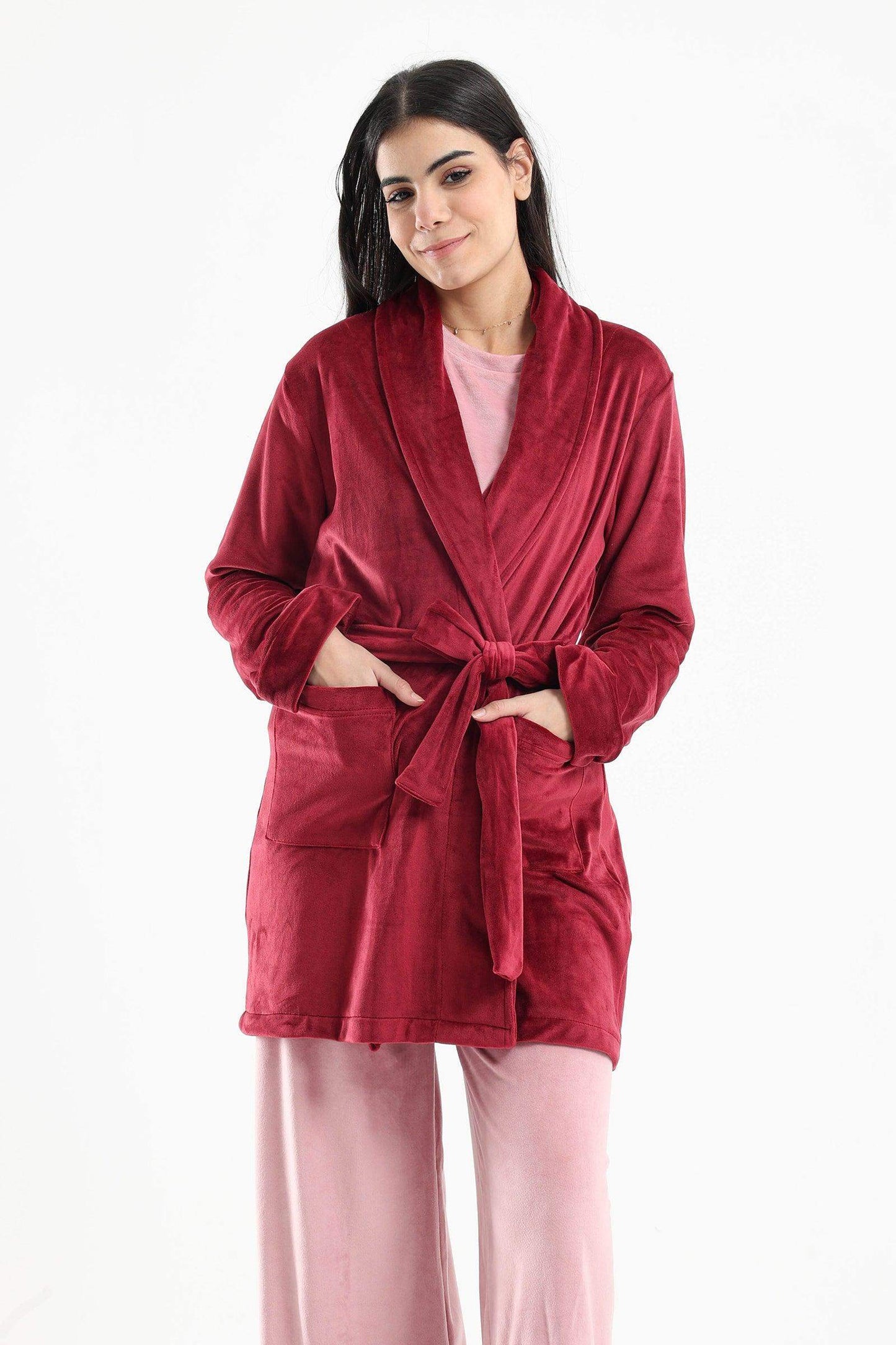 Velvet Long Sleeves Robe - Carina - ÙƒØ§Ø±ÙŠÙ†Ø§