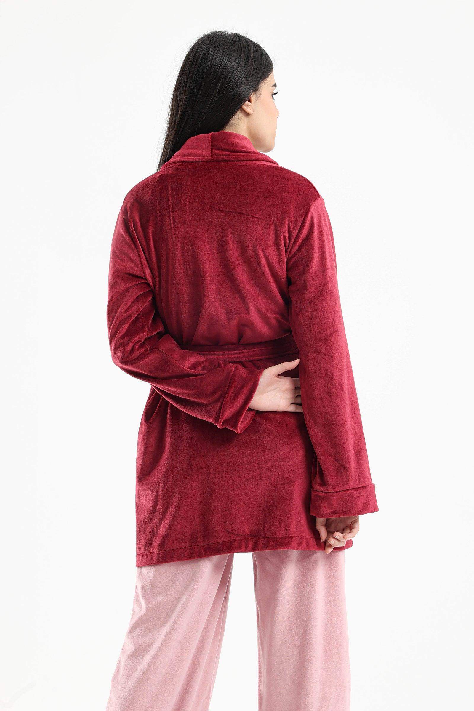 Velvet Long Sleeves Robe - Carina - ÙƒØ§Ø±ÙŠÙ†Ø§