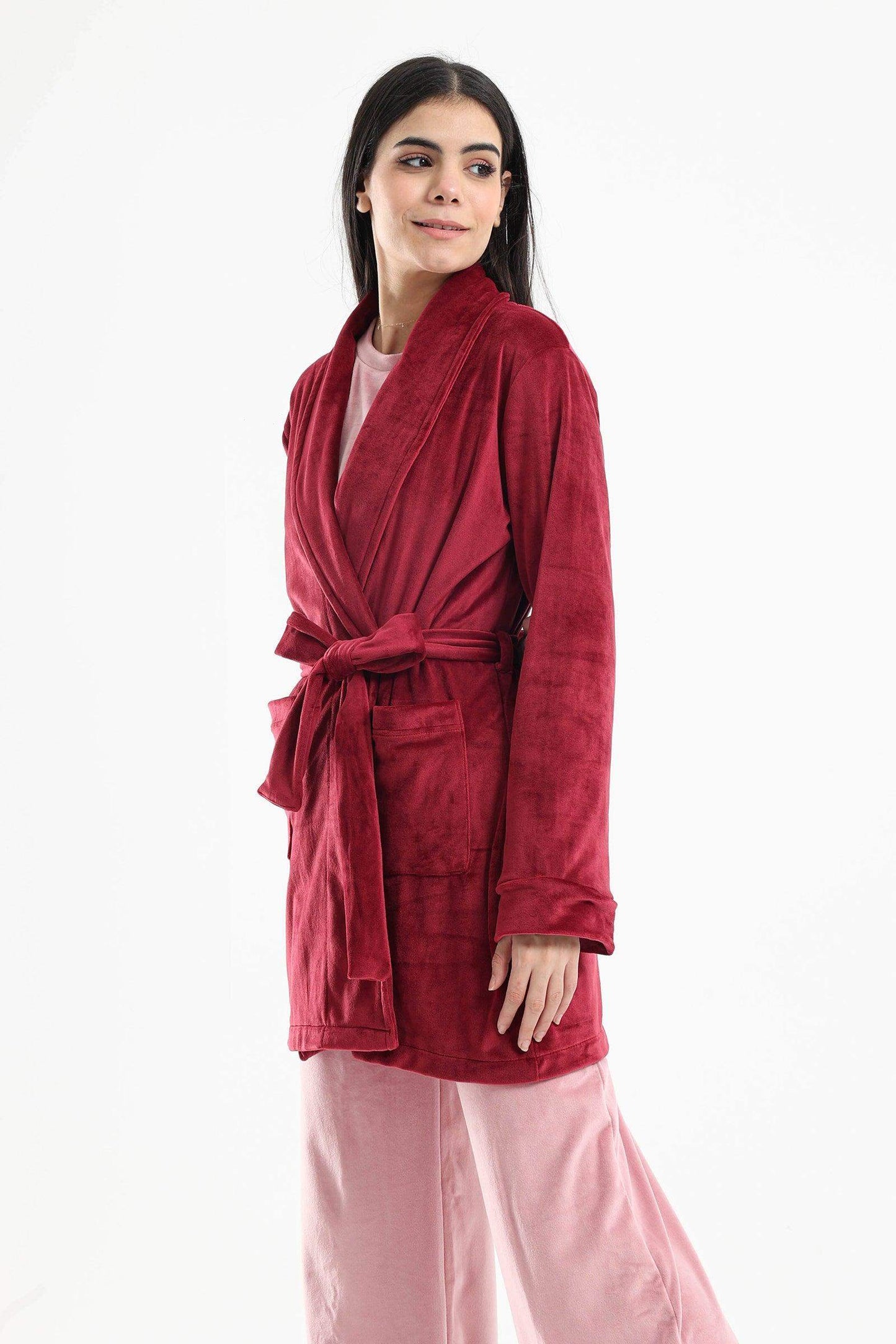 Velvet Long Sleeves Robe - Carina - ÙƒØ§Ø±ÙŠÙ†Ø§