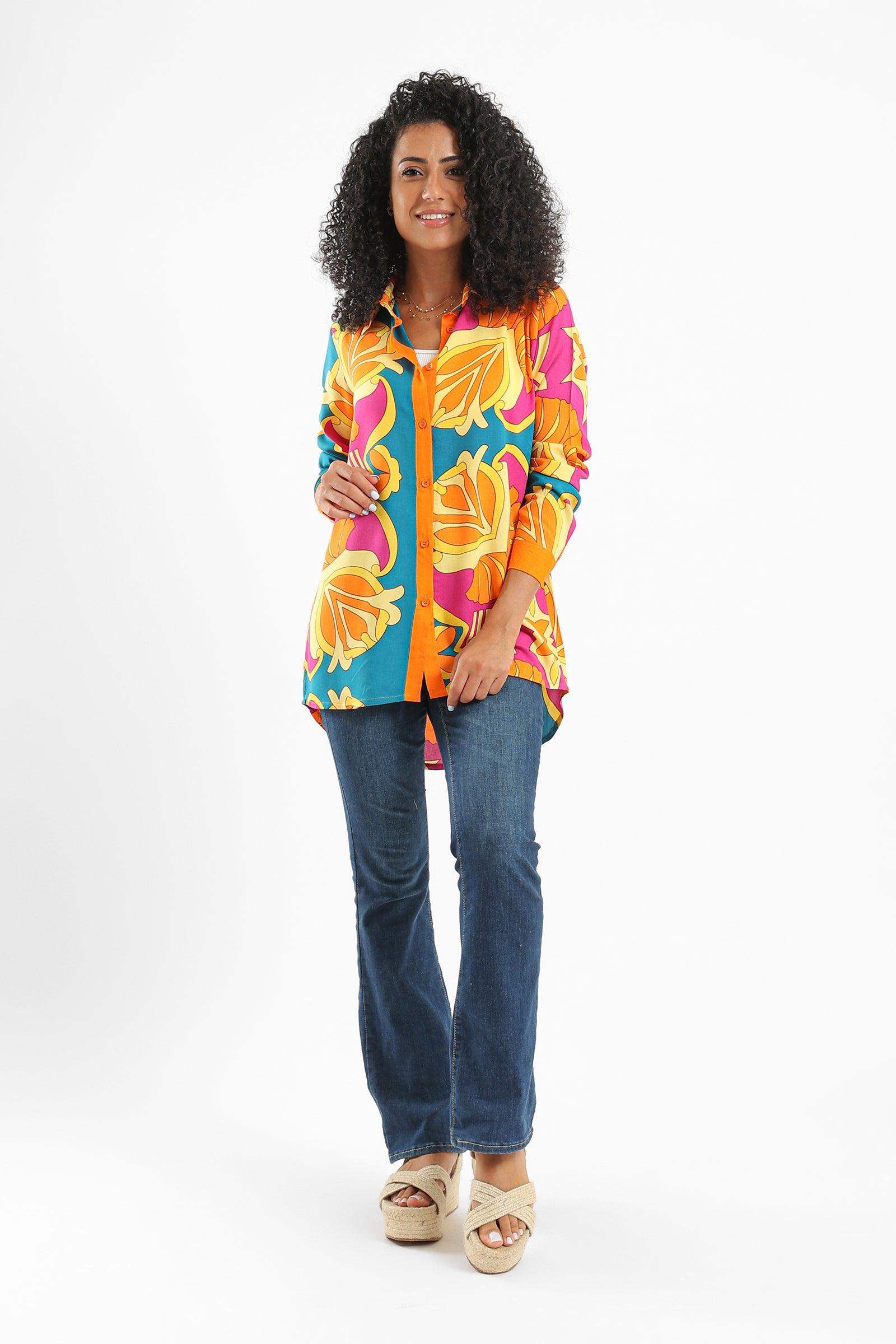 Vibrant Printed Shirt - Carina - ÙƒØ§Ø±ÙŠÙ†Ø§