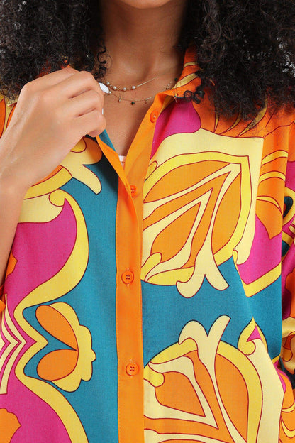 Vibrant Printed Shirt - Carina - ÙƒØ§Ø±ÙŠÙ†Ø§