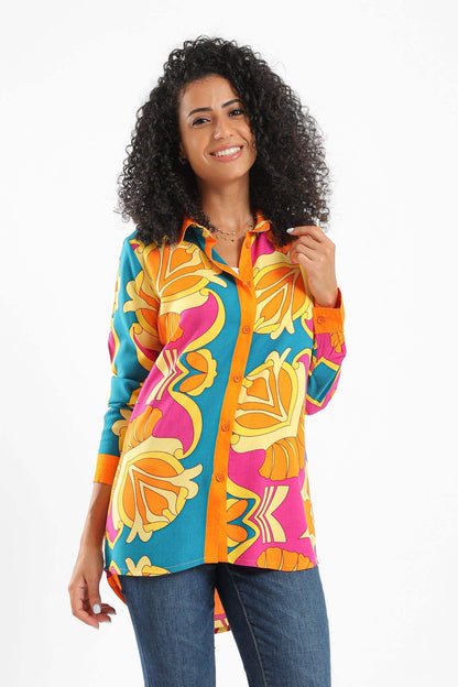 Vibrant Printed Shirt - Carina - ÙƒØ§Ø±ÙŠÙ†Ø§