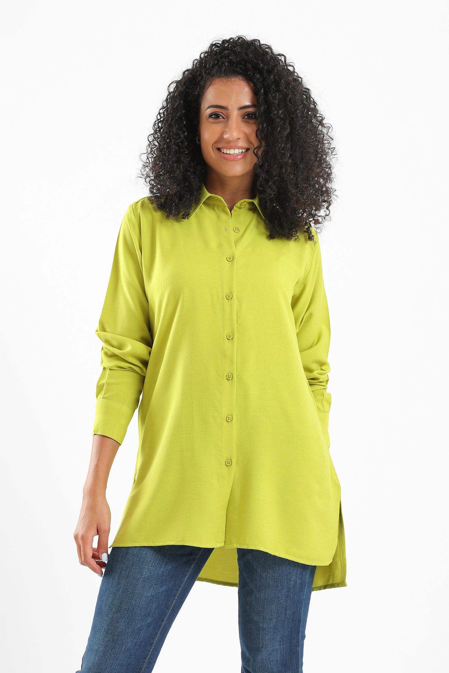 Viscose Button Closure Shirt - Carina - ÙƒØ§Ø±ÙŠÙ†Ø§