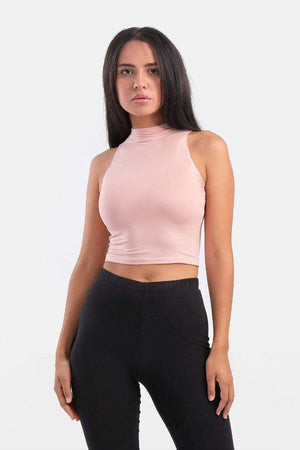 Viscose Mock Neck Crop Top - Carina - ÙƒØ§Ø±ÙŠÙ†Ø§
