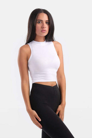 Viscose Mock Neck Crop Top - Carina - ÙƒØ§Ø±ÙŠÙ†Ø§
